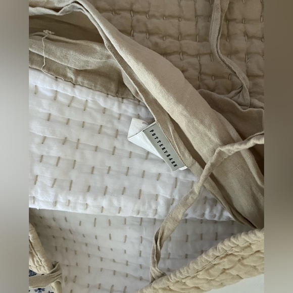 Set of 2 Pottery Barn Pic Stitch Quilted Euro Shams - Picture 7 of 8